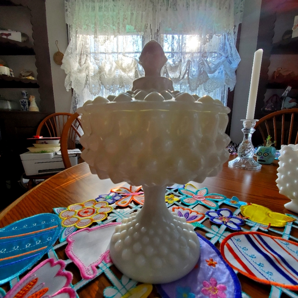 Vintage Milk glass candy dish